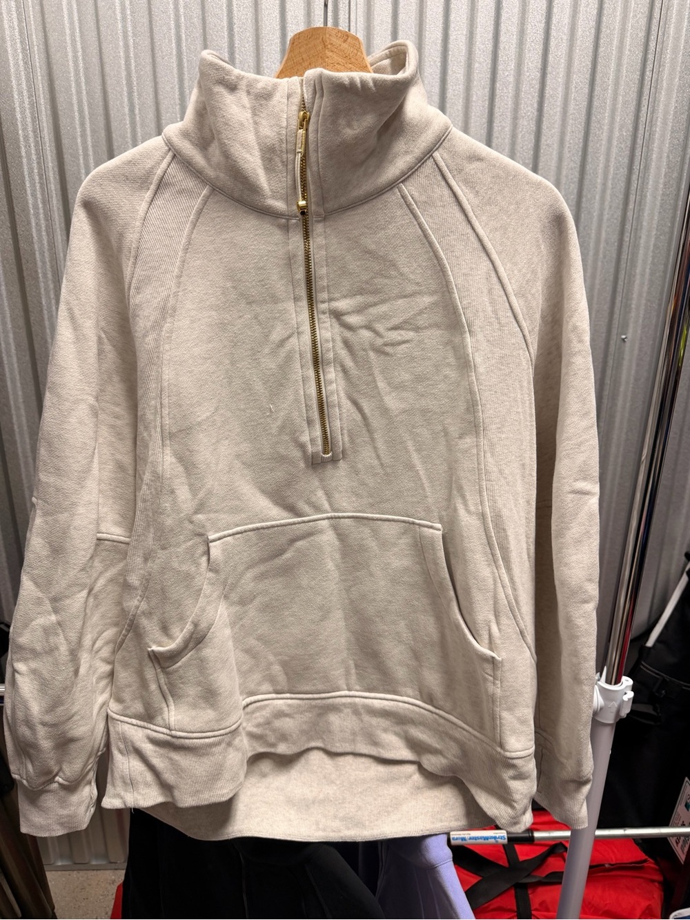 Lululemon Scuba Oversized Half-Zip Funnel Neck *Long - Heathered Light Grey/Gold - Picture 1 of 6